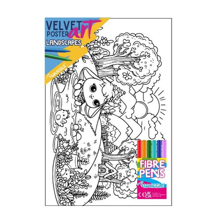 Landscapes Velvet Poster Art & Fibre Pens