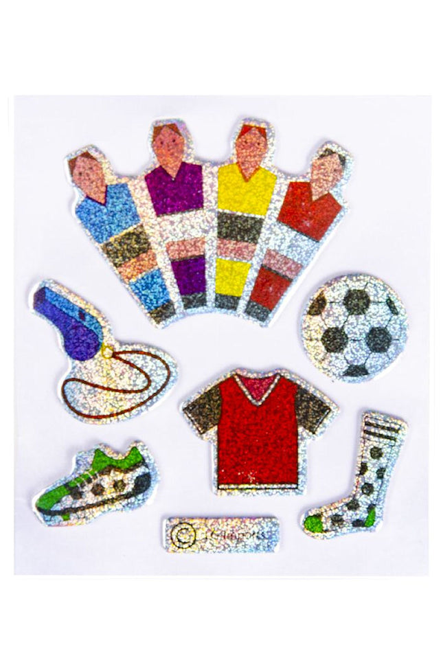 Football Metallic Shiny Sticker Sheet - Single