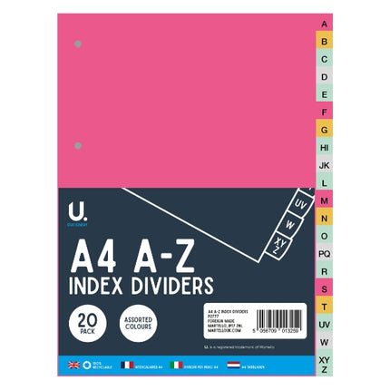 A4 A-Z Index Dividers
