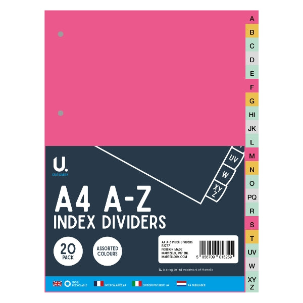 A4 A-Z Index Dividers