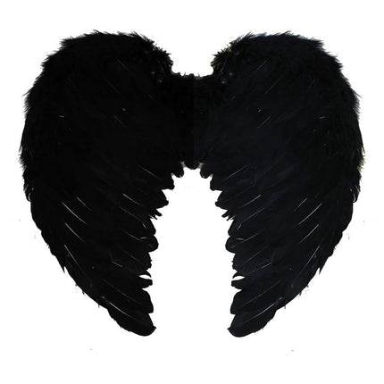 Black Feathered Angel Wings