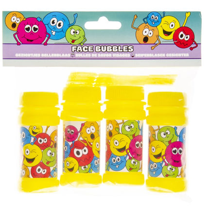 Emoji Face Bubble Tubs & Blowers - 4 Pack