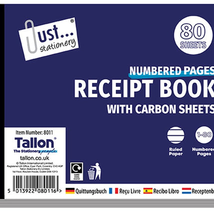 Small Receipt Book & Carbon Sheet
