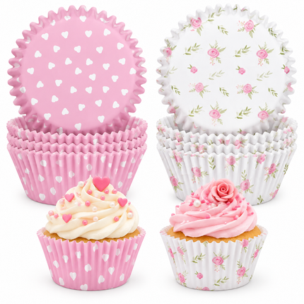 60 Assorted Mother's Day Printed Cupcake Cases