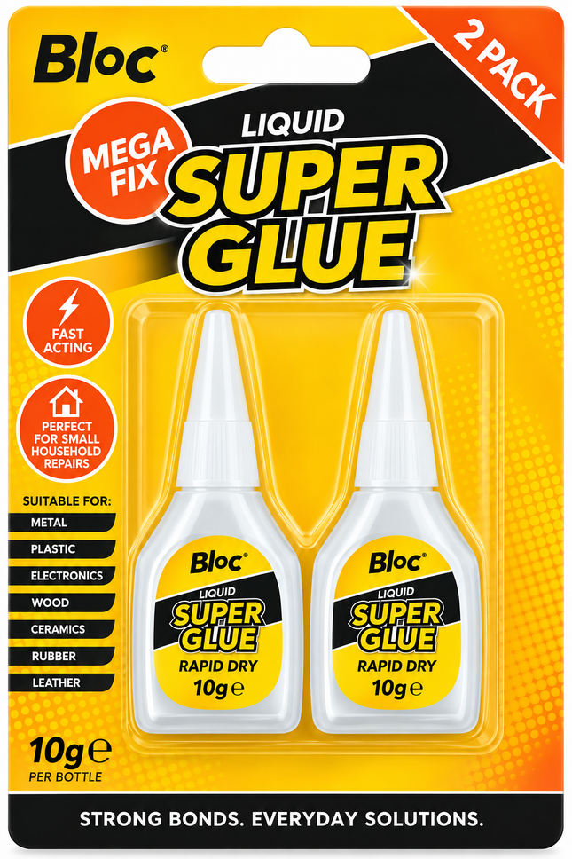 2 Pack Fast Acting 10g Super Glue Tubes