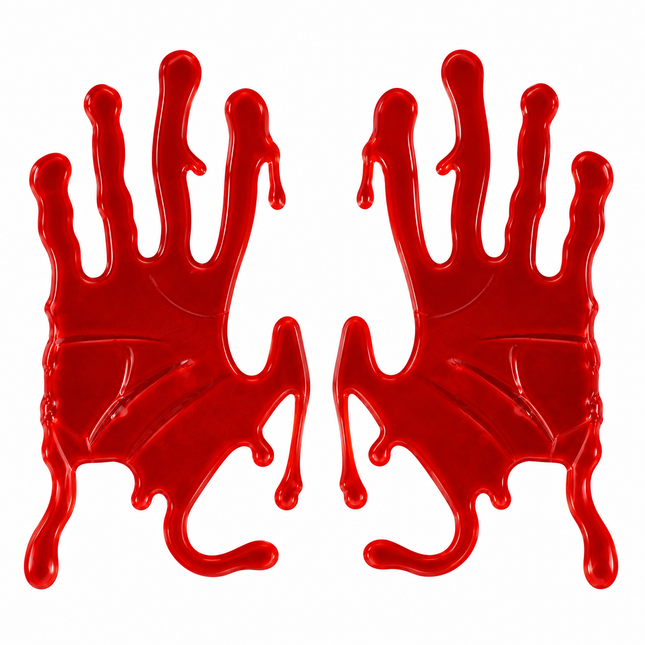 2 Pack Halloween Bloody Hands Gel Window Stickers