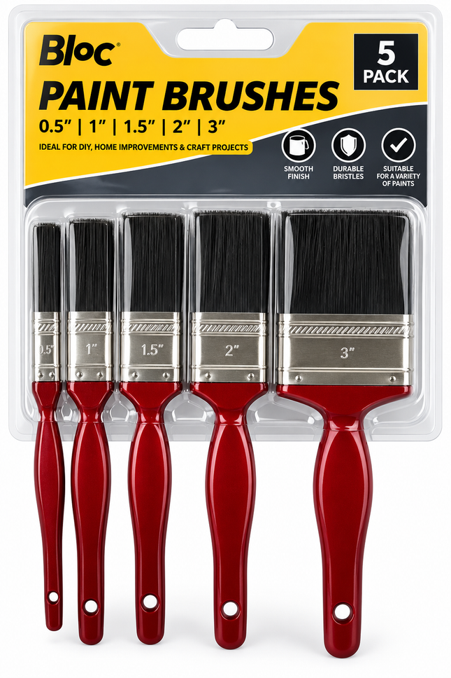 5 Assorted Paint Brushes