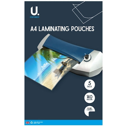 5 Clear A4 Laminating Pouches