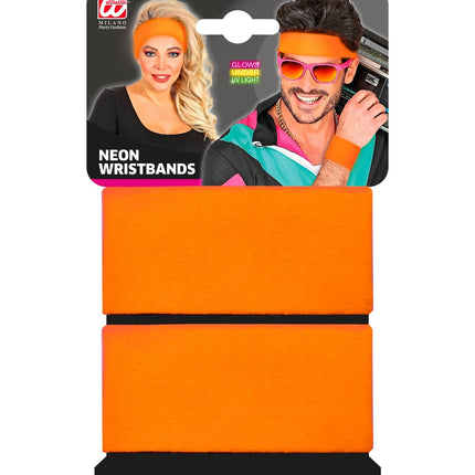 Pair of Neon Orange Wristbands