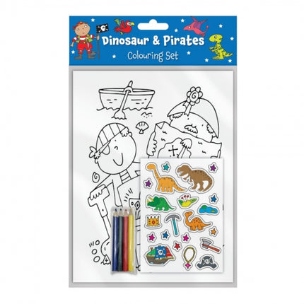 Dinosaur & Pirates Colouring Set
