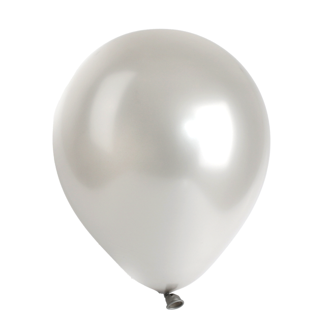 Pearlised Silver 12" Latex Balloons - 10 Pack