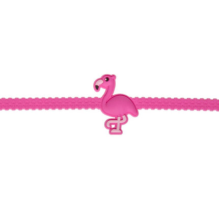 6 Adjustable Pink Flamingo Rubber Bracelets