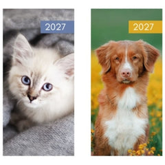 2027 Slim WTV  - Cats / Dogs Patterned Diary (Assorted)
