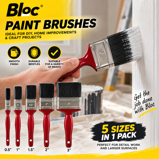 5 Assorted Paint Brushes