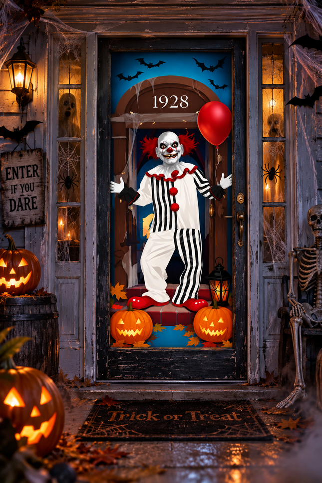 Halloween Clown Door Cover