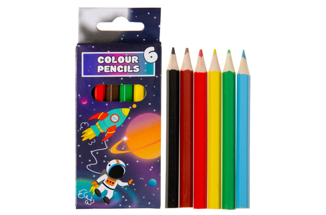 Space Halfsize Colouring Pencils - 6 Pack