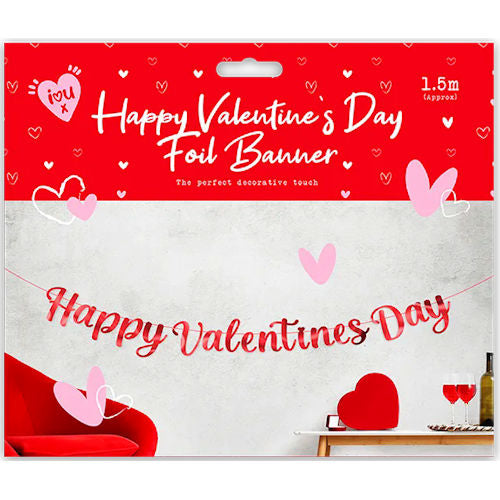 Happy Valentine's Day Foil Banner 1.5m
