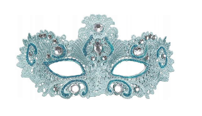 Adult Deluxe Turquoise Lace Mask
