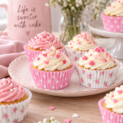 60 Assorted Mother's Day Printed Cupcake Cases