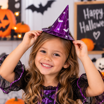 8 Pack Assorted Halloween Witch Paper Party Hats