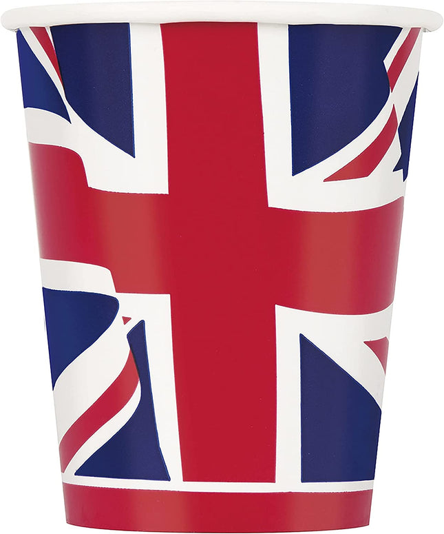 Union Jack 9oz Paper Cups - 8 Pack