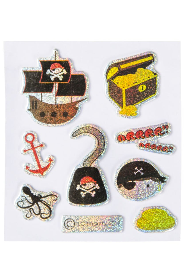 Pirate Metallic Shiny Sticker Sheet - Single