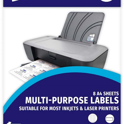 8 Multi-Purpose A4 Label Sheets