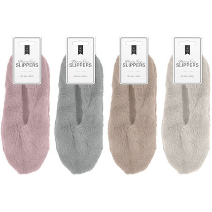 Ladies Medium/Large Faux Fur Memory Foam Slipper Socks