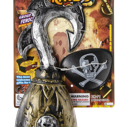 Gold Pirate Hook & Eyepatch