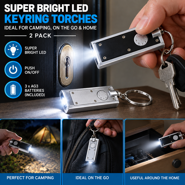 2 LED Keyring Torches