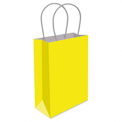 Canary Yellow Paper Handle Bags - 6 Pack
