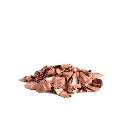 100 Metallic Rose Gold 7" Latex Balloons