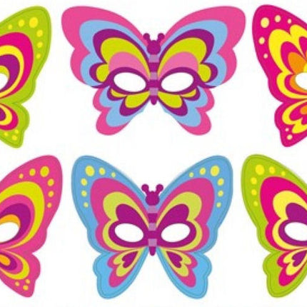 Cardboard Butterfly Masks - 12 Pack
