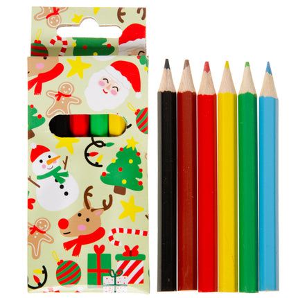 Christmas Halfsize Colouring Pencils - 6 Pack