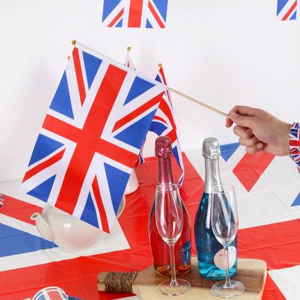 Wooden Union Jack Hand Flags - 10 Flags