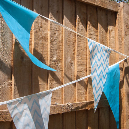 Blue Zig Zag 10m Triangle Bunting