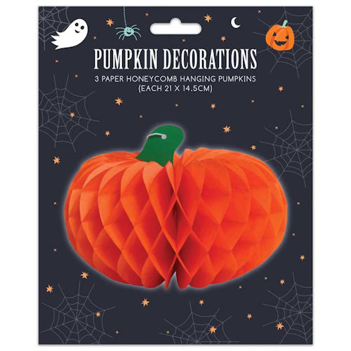 Halloween Honeycomb Pumpkin Decorations - 3 Pack