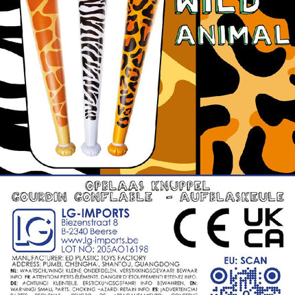 Inflatable Animal Print Baseball Bat