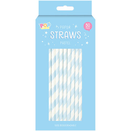 Pastel Eco Paper Straws - 50 Pack