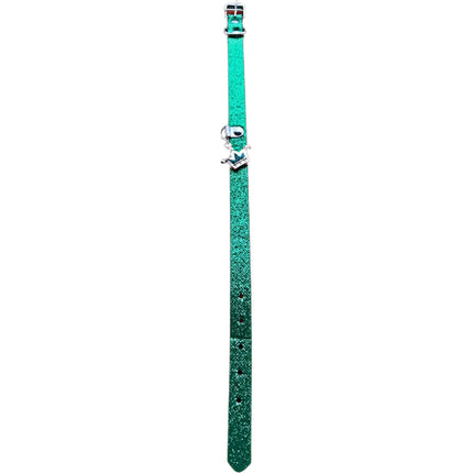 Green Glitter Dog Collar With Crown
