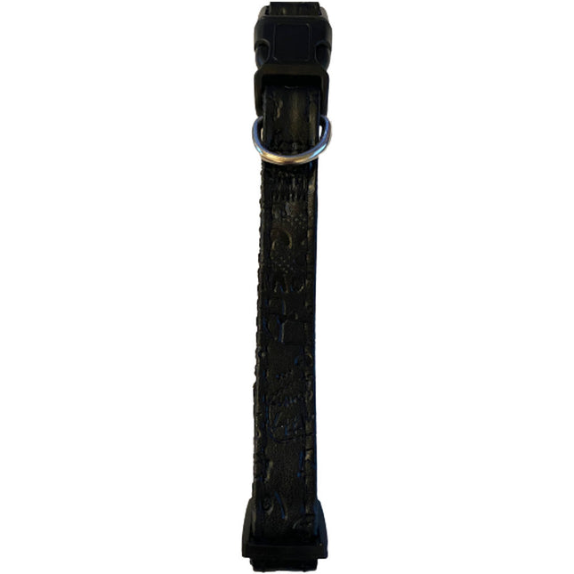 Black Patterned Dog Collar