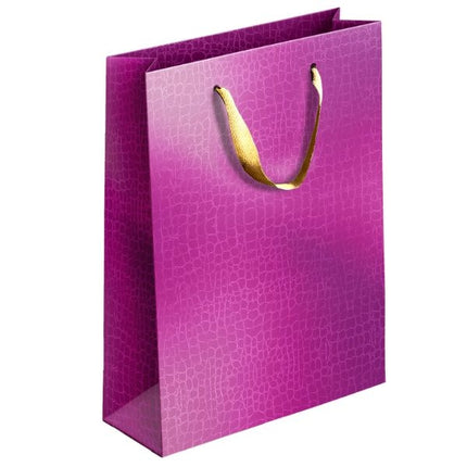 Coloured Embossed Metallic Medium Gift Bag