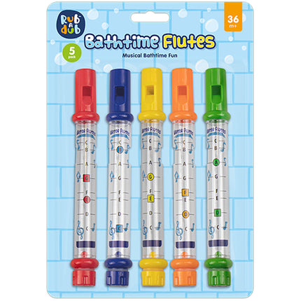 5 Coloured Bathtime Musical Flutes