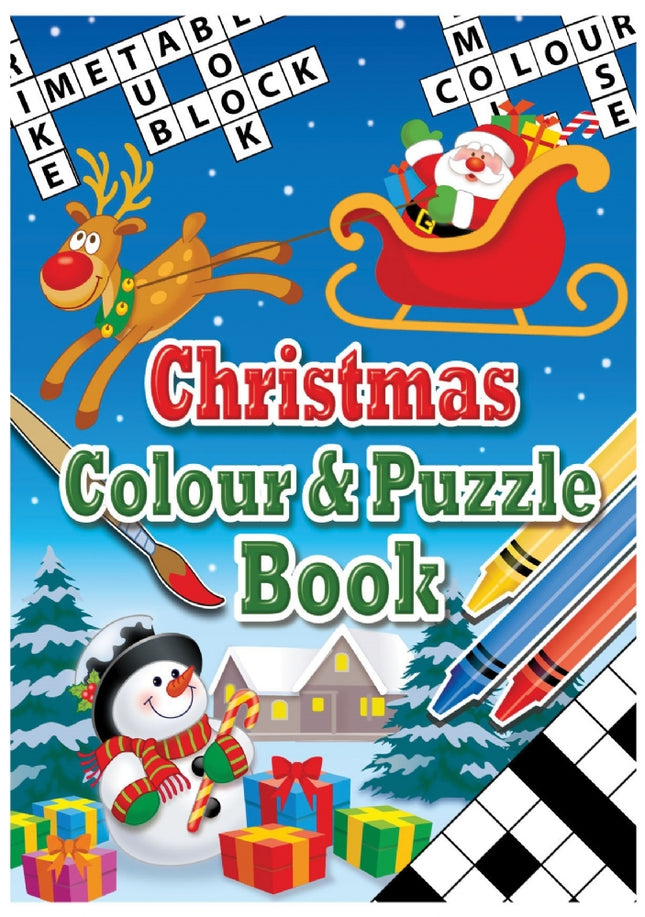 Christmas Colour & Puzzle Books - 6 Pack