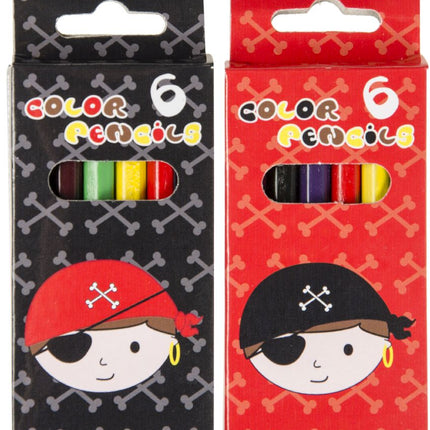 6 Pirate Halfsize Colouring Pencils