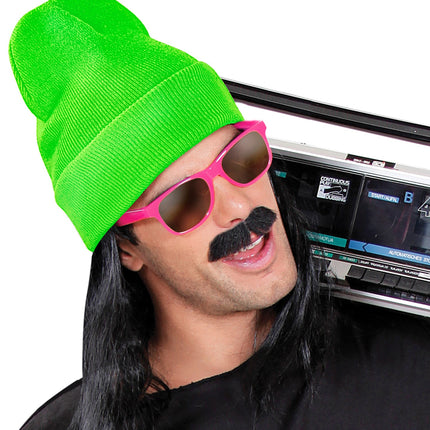 Wool Look Neon Green Beanie