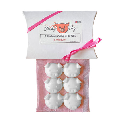 6 Candy Cane Wax Melt Pigs