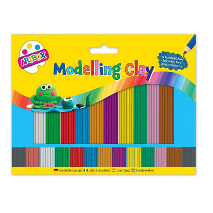 12 Coloured Modelling Clay Strips