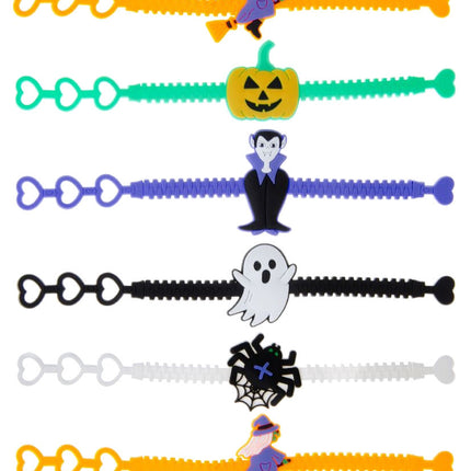 6 Adjustable Halloween Rubber Bracelets