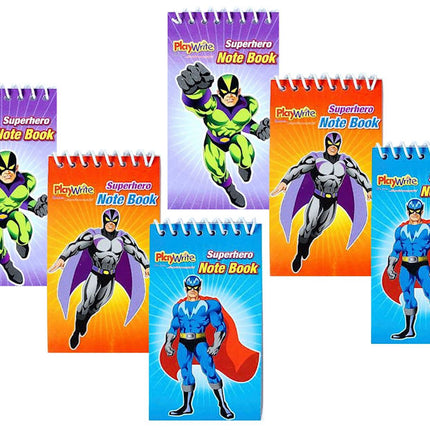 Mini Super Hero Spiral Notebooks - 6 Pack